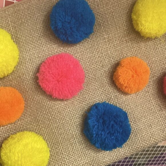 Glamorous Brand Jute Pom Pom Clutch - Picture 2 of 9